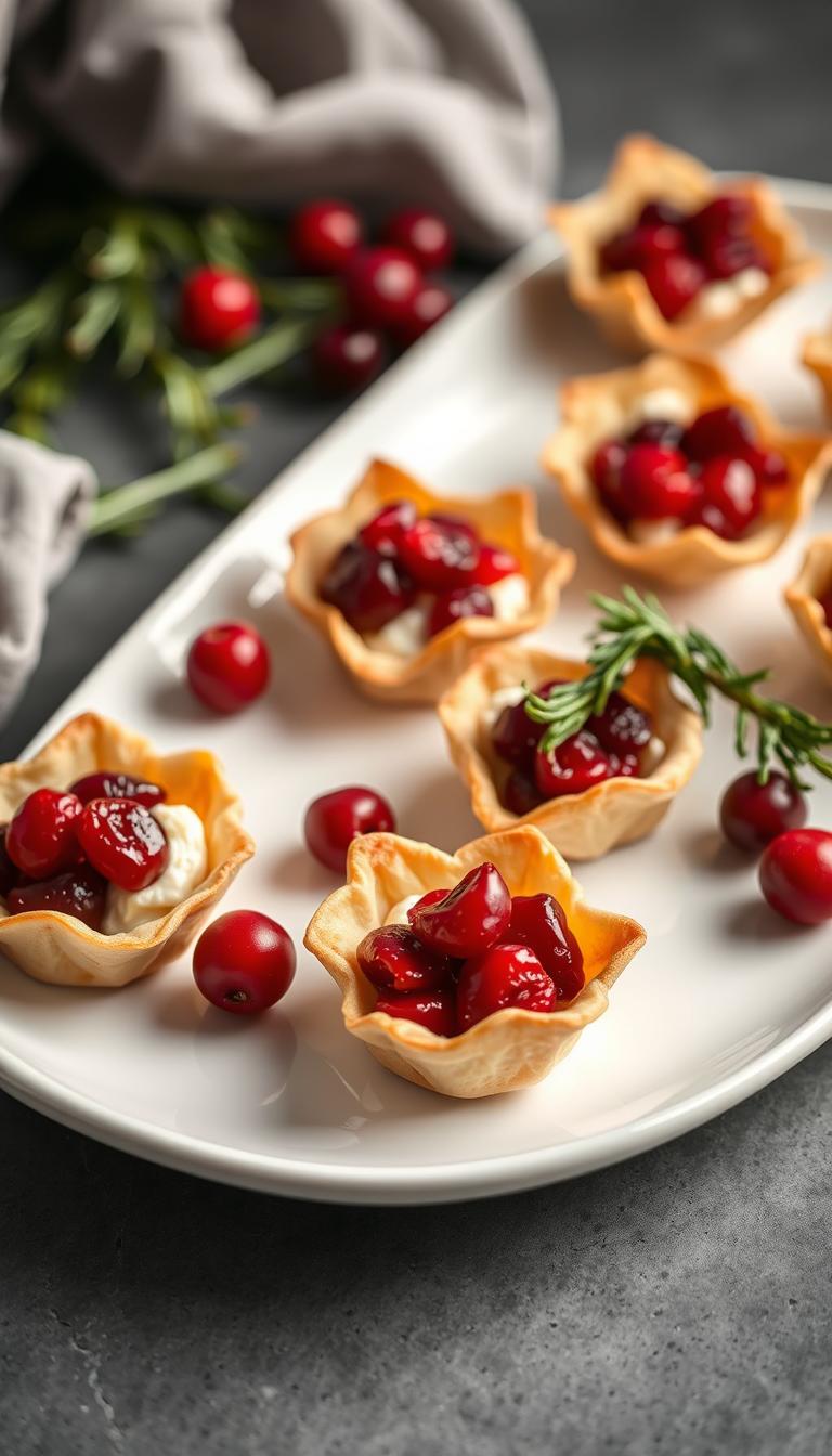 Cranberry & Brie Phyllo Bites