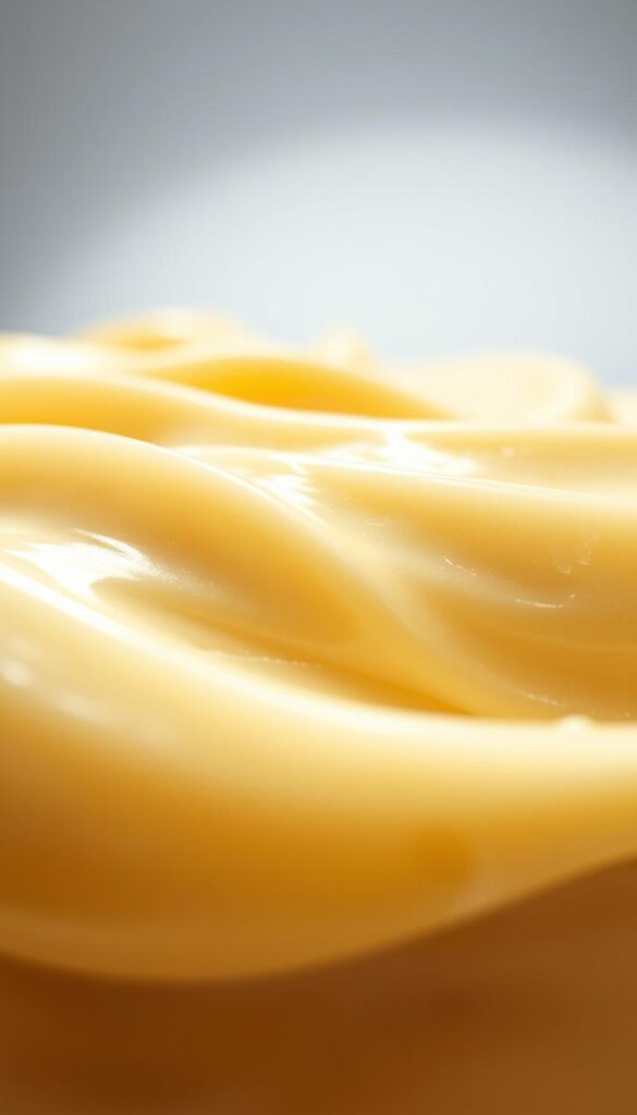 A close-up, high-resolution photograph of a velvety, creamy banana pudding texture. The foreground showcases the smooth, glossy surface with delicate ripples and a slight sheen, hinting at the rich, luscious consistency. The middle ground reveals the fluffy, pillowy texture of the pudding, with subtle variations in density and a soft, inviting appearance. The background subtly fades into a neutral, minimalist setting, allowing the focus to remain on the visually enticing, appetizing pudding. Soft, diffused lighting from above casts gentle shadows, accentuating the dimensional qualities of the dessert. Captured with a macro lens, the image conveys a sense of tactile indulgence and an expert's understanding of the perfect banana pudding texture. A close-up, high-resolution photograph of a velvety, creamy banana pudding texture. The foreground showcases the smooth, glossy surface with delicate ripples and a slight sheen, hinting at the rich, luscious consistency. The middle ground reveals the fluffy, pillowy texture of the pudding, with subtle variations in density and a soft, inviting appearance. The background subtly fades into a neutral, minimalist setting, allowing the focus to remain on the visually enticing, appetizing pudding. Soft, diffused lighting from above casts gentle shadows, accentuating the dimensional qualities of the dessert. Captured with a macro lens, the image conveys a sense of tactile indulgence and an expert's understanding of the perfect banana pudding texture.