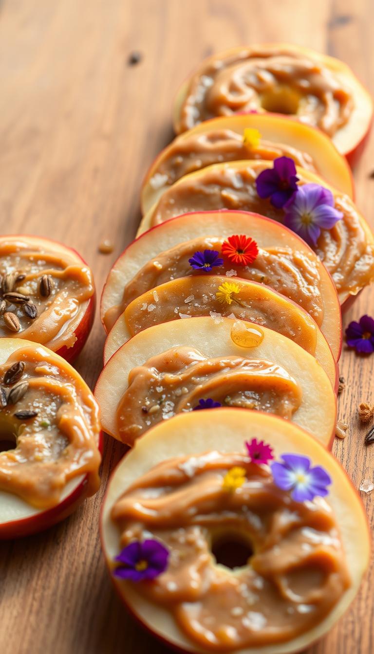 Sunflower Seed Butter on Apple Slices