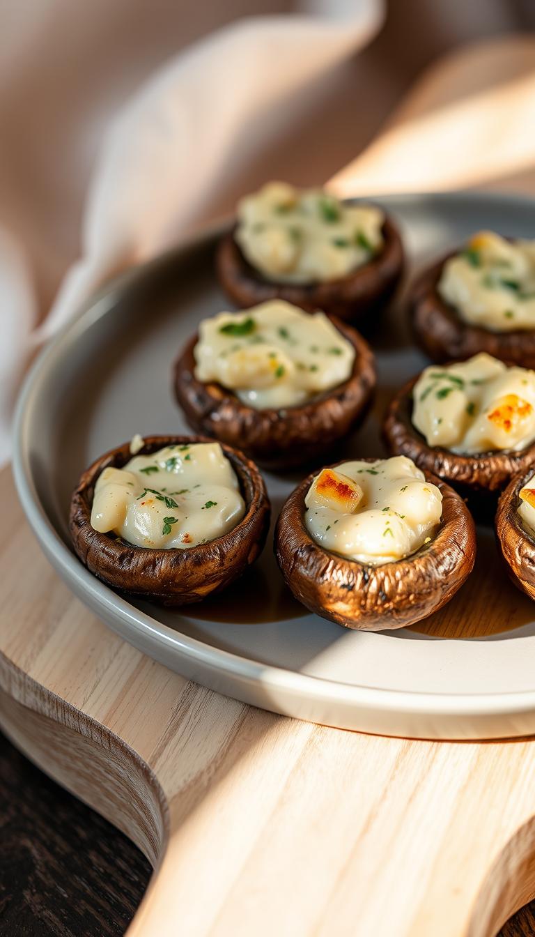 Mini Cheese & Herb Stuffed Mushrooms