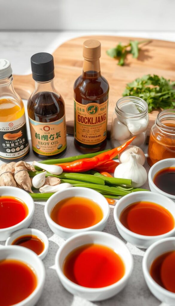 Asian sauce ingredients for homemade rice bowl
