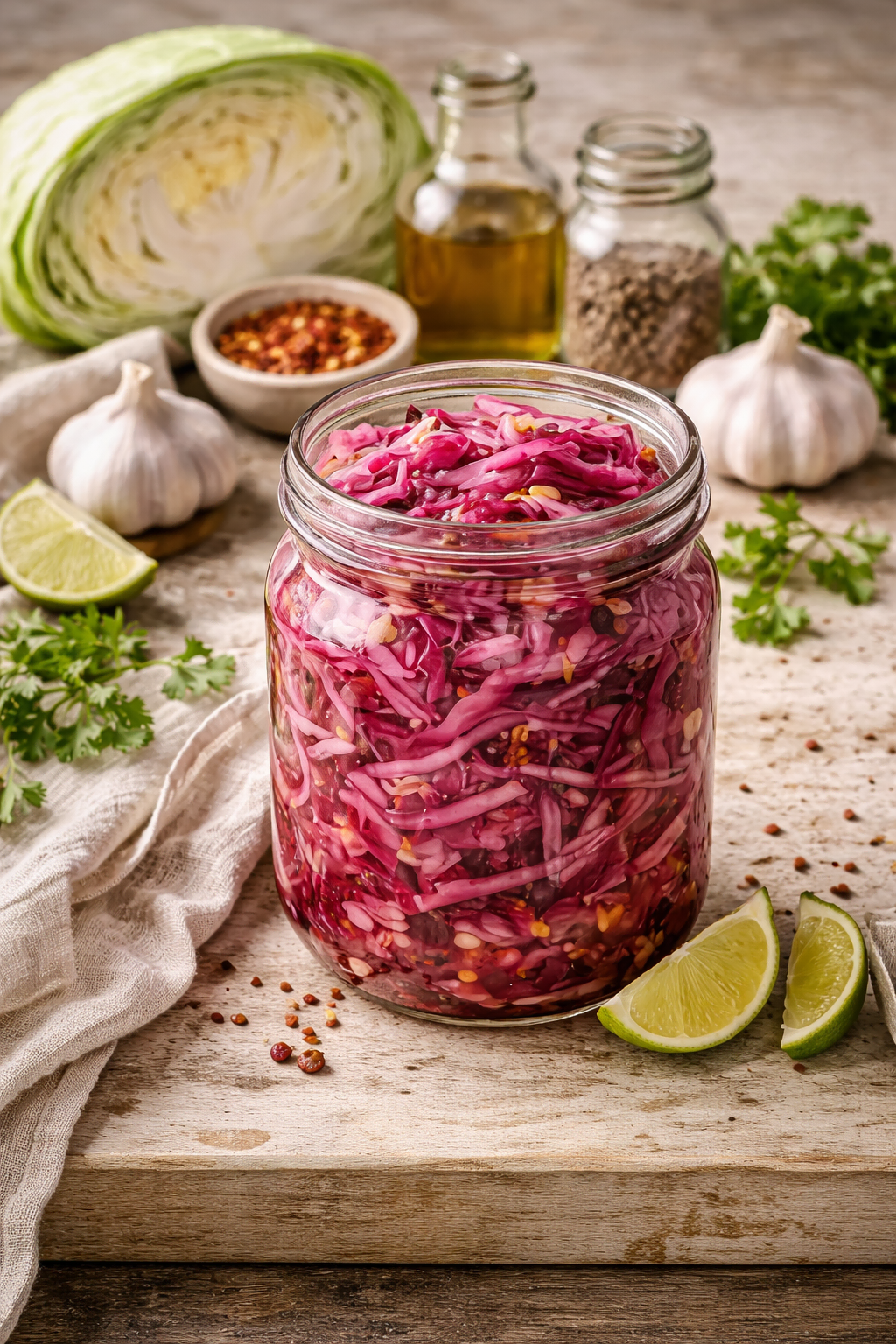 Pickled Cabbage for Tacos and Sandwiches