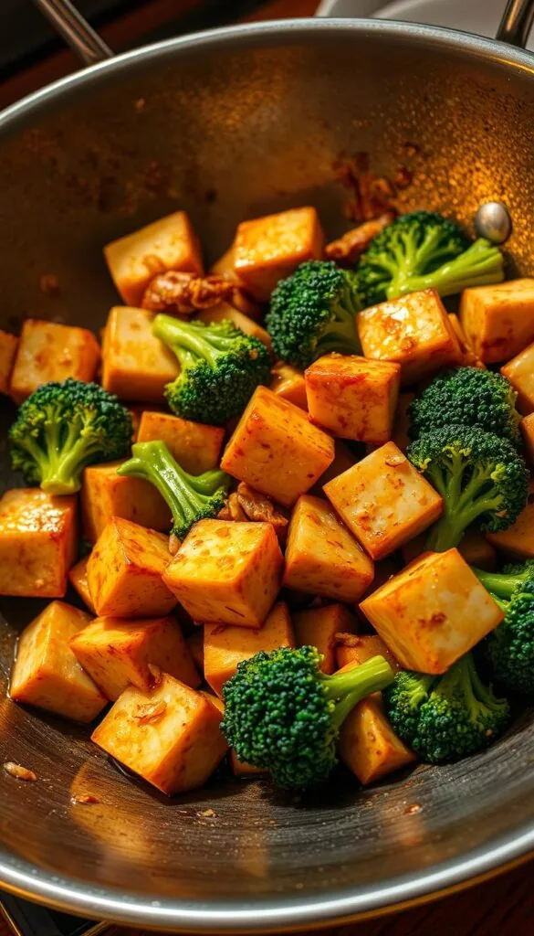 Chinese tofu and broccoli stir-fry