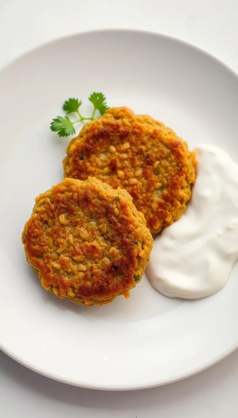 Lentil Patties with Yogurt Sauce