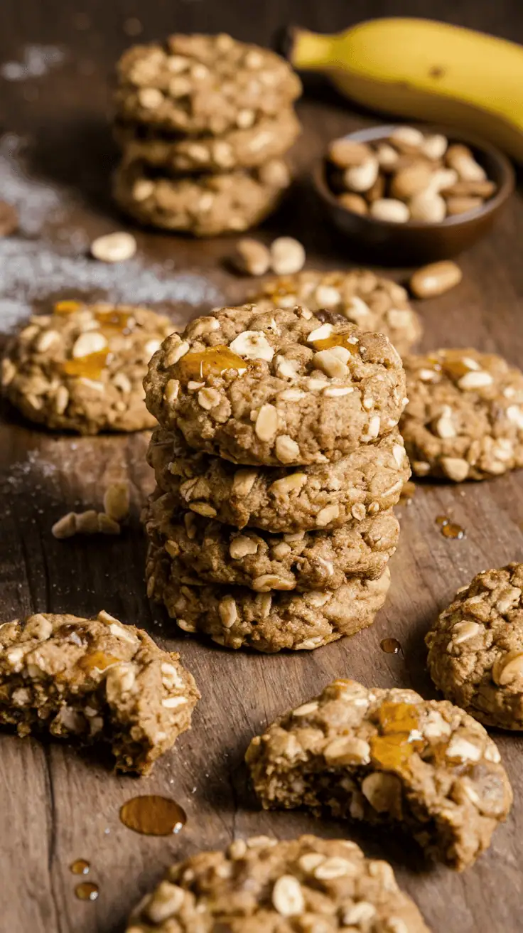 Nutty Banana Oat Cookies