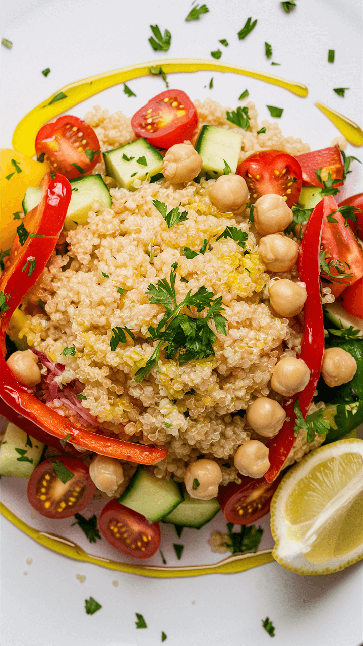 Quinoa Salad with Chickpeas and Veggies