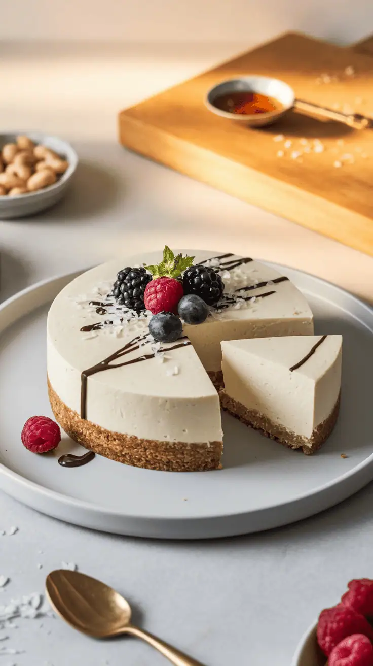 Rich Cashew Cream Cheesecake