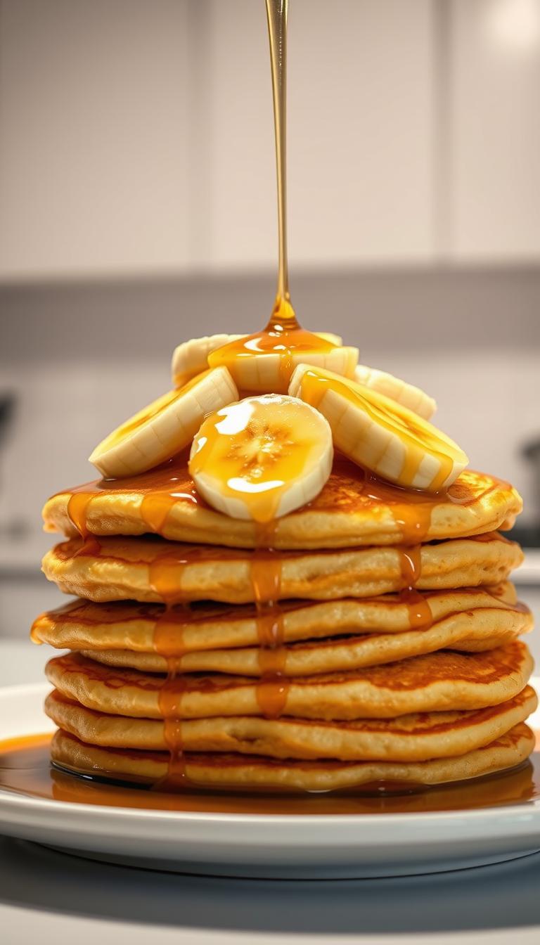 Banana Pancakes with Maple Syrup