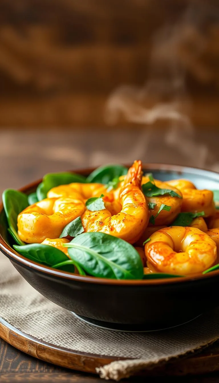 Coconut Curry Shrimp with Spinach