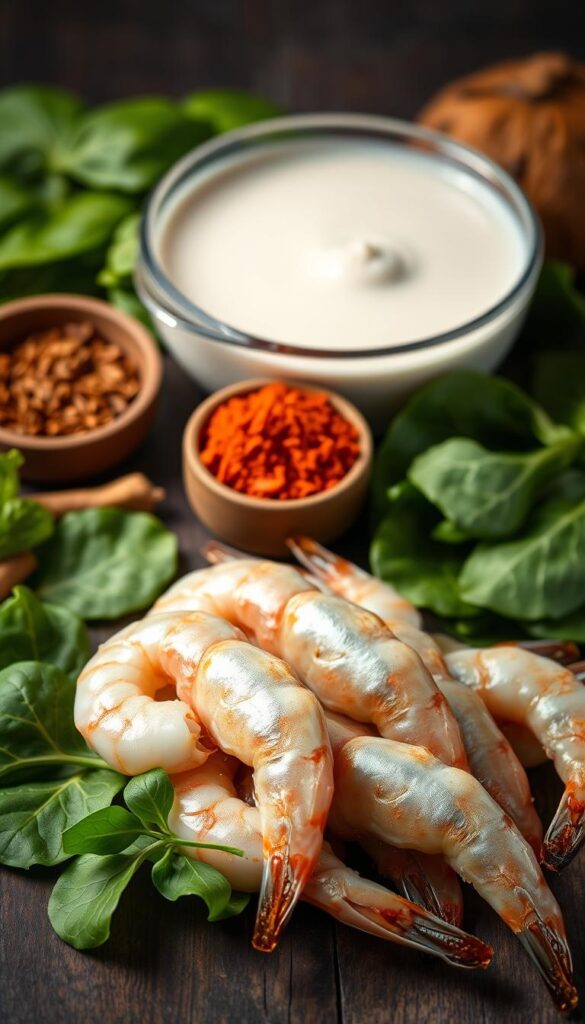 fresh shrimp and coconut milk ingredients for shrimp recipe fresh shrimp and coconut milk ingredients for shrimp recipe