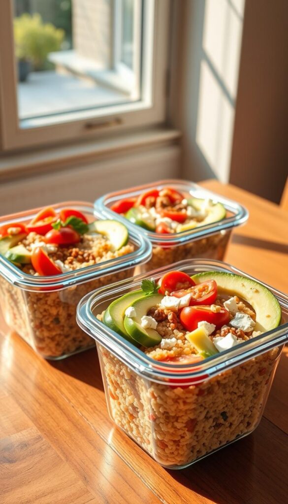 healthy meal prep containers with mediterranean quinoa bowl healthy meal prep containers with mediterranean quinoa bowl