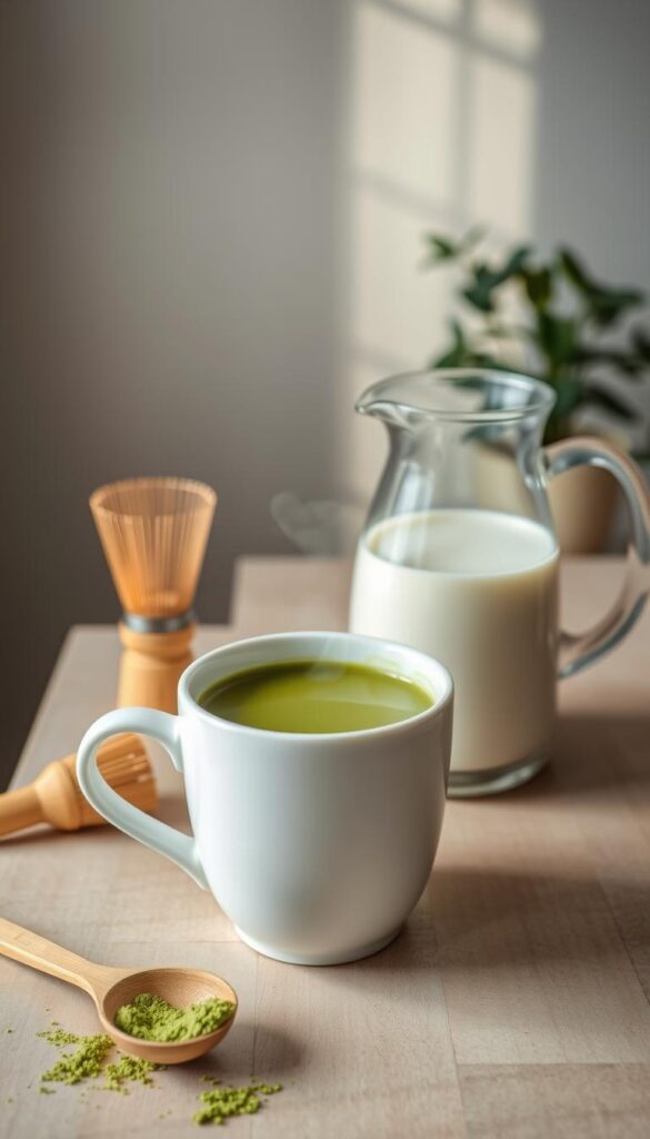 matcha latte preparation