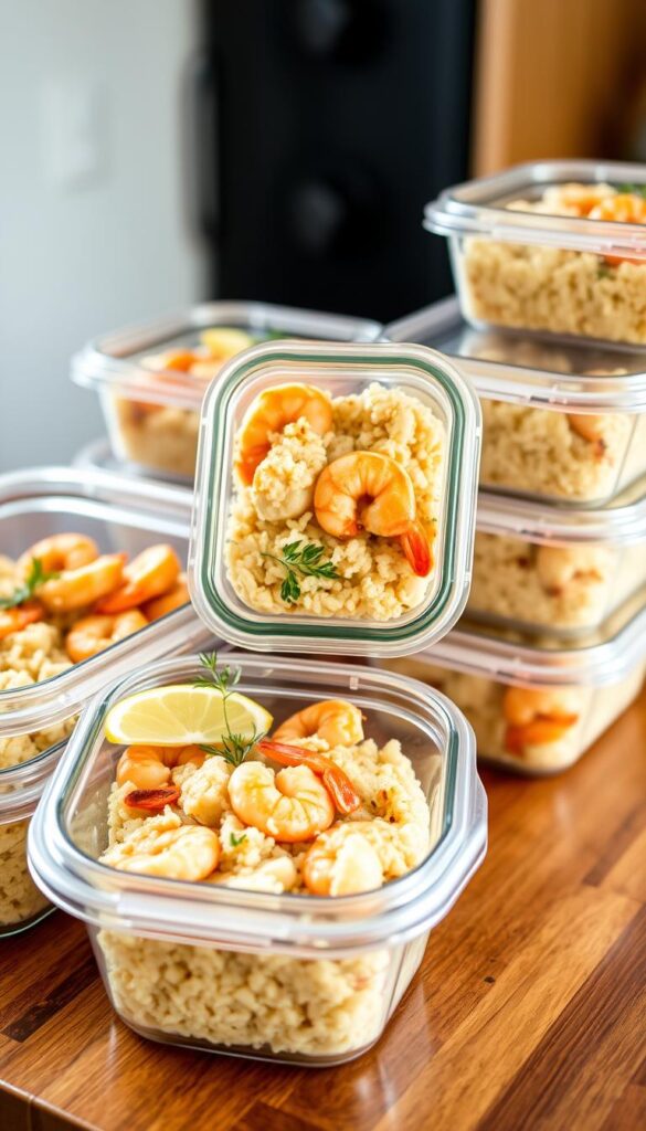 meal prep storage containers with shrimp cauliflower casserole meal prep storage containers with shrimp cauliflower casserole
