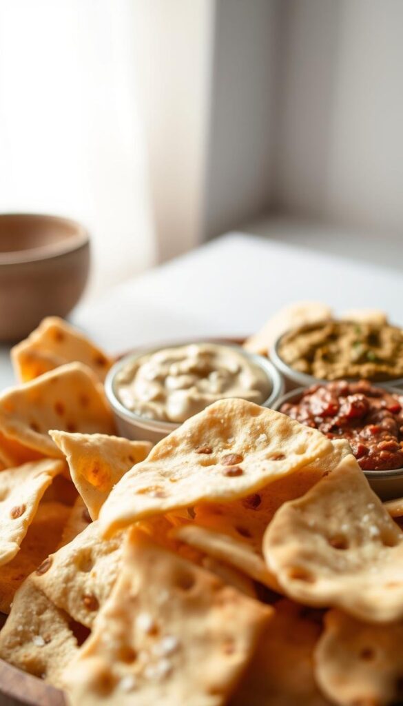 pita chips with vegan dips pita chips with vegan dips