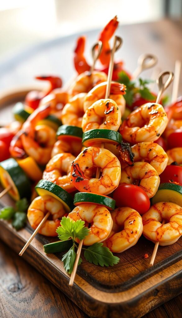 serving ideas for shrimp vegetable skewers