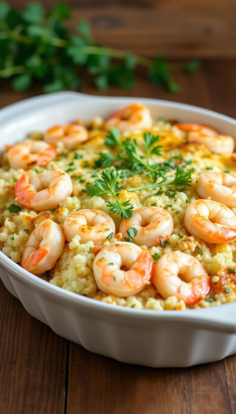 Shrimp and Cauliflower Rice Casserole