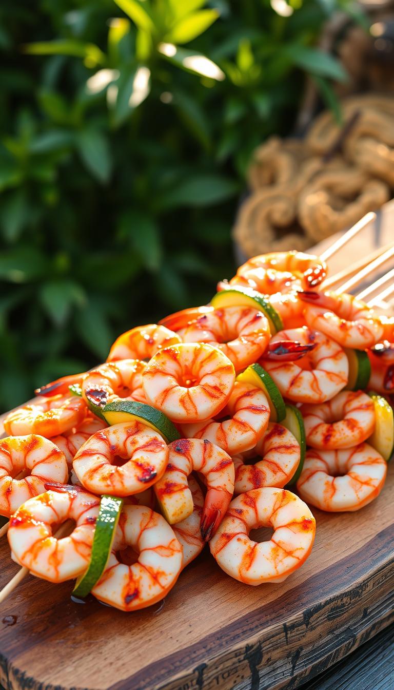 Shrimp and Vegetable Skewers